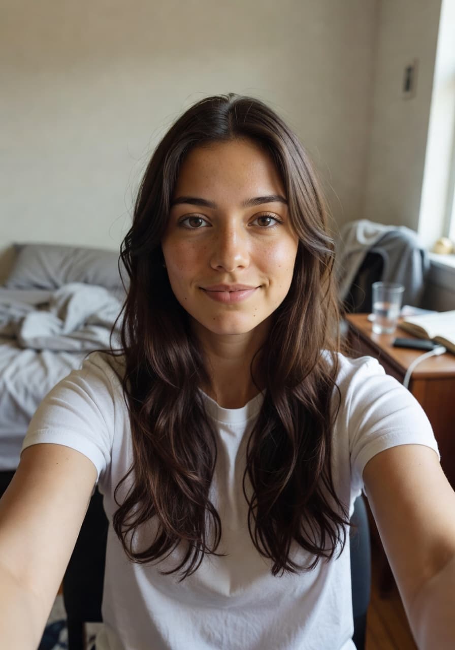 Before — ordinary smartphone selfie used as the source for the AI headshot generator